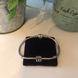 PANDORA Sterling Silver Letter Initial "T" Charm